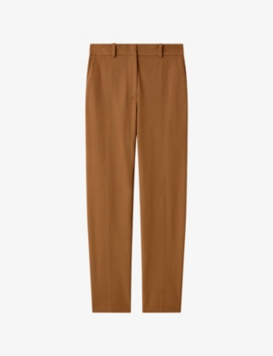 Womens Joseph Coleman Slim-Fit Straight-Leg Stretch-Gabardine Trousers