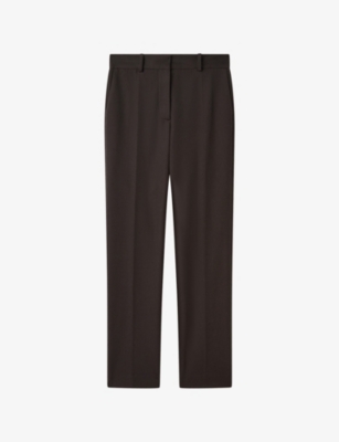 Womens Joseph Coleman Slim-Fit Straight-Leg Stretch-Gabardine Trousers