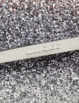 Jimmy Choo Womens Ballet Pink/silver Emmie Glitter Woven Clutch Bag