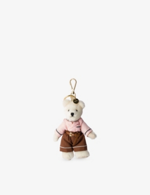 Prada Womens  Teddy Bear Cotton And Mohair-blend Bag Charm In Multi