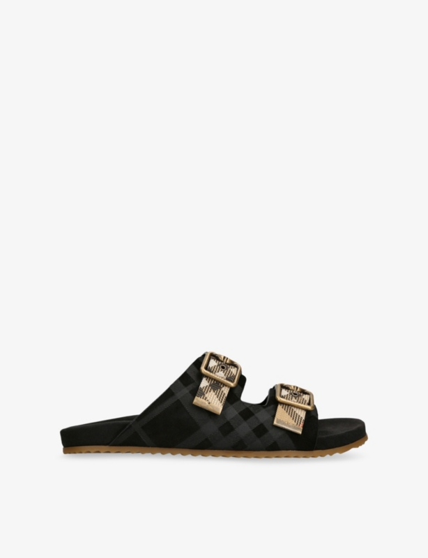 Check Urchin Suede Sandals