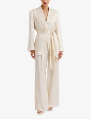 MALINA: Liv Wrap Satin Blazer