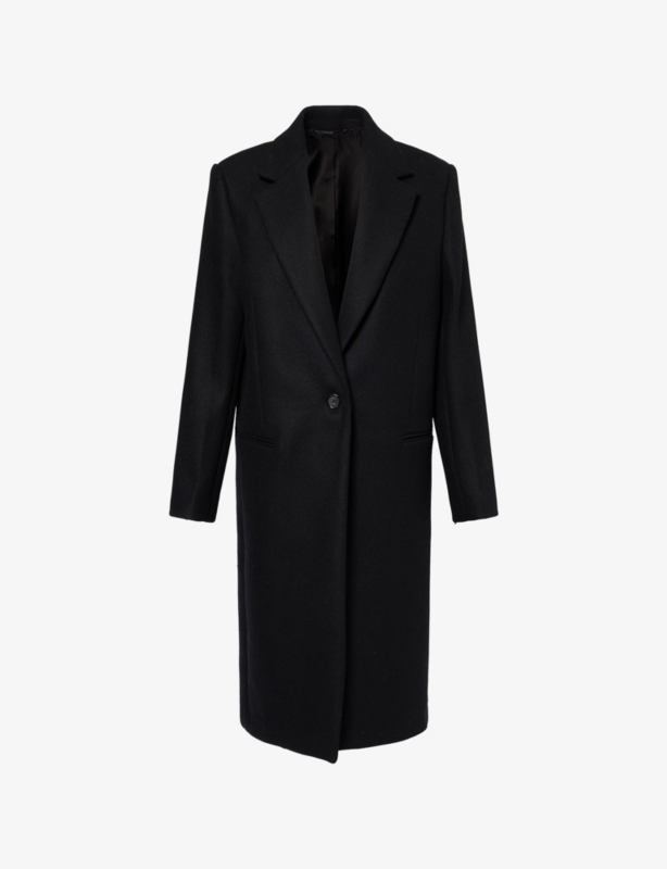 Classic Single-Breasted Wool-Blend Coat