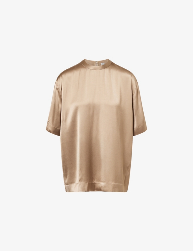 Short-Sleeves Relaxed-Fit Woven T-Shirt