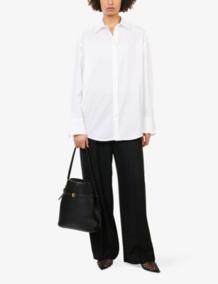 TOTEME: Oversized Striped Cotton-Poplin Shirt