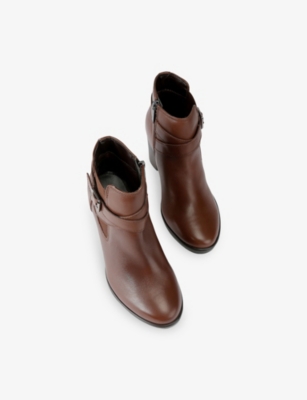 Carvela Womens Brown Silver 2 Wide-fit Leather Heeled Ankle Boots Eur 39 / 6 Uk In Brown