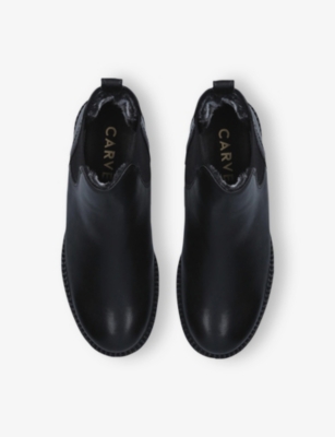 Carvela Comfort Womens Black Russ Wide-fit Leather Chelsea Boots Eur 38/5 Uk In Black