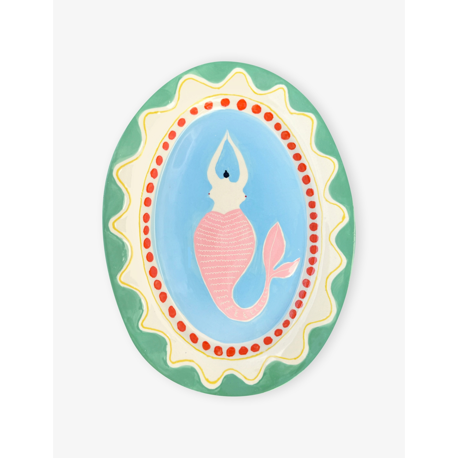 Mermaid Large Oval Stoneware Platter