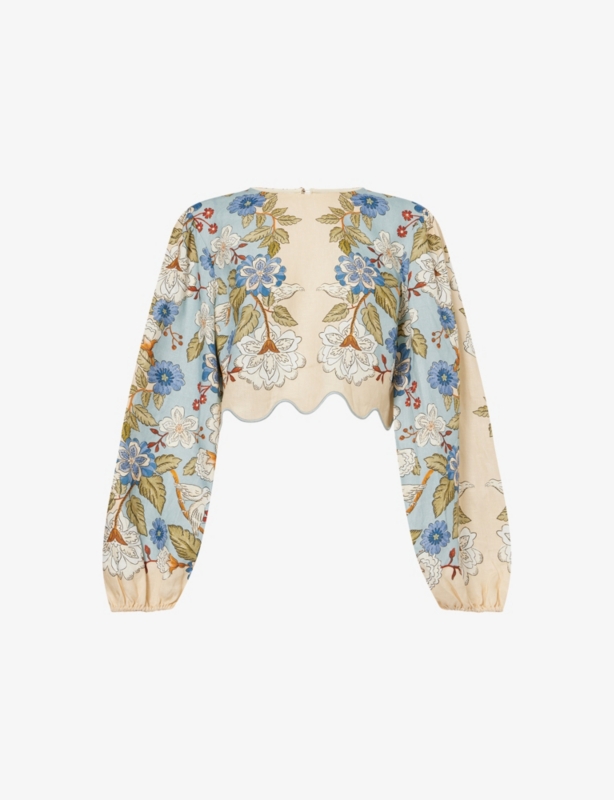 FARM RIO - Copacabana Scenic-Print Linen Mini Dress | Selfridges.com