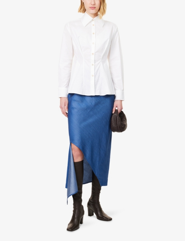 Contour Pleated Cotton-Poplin Shirt