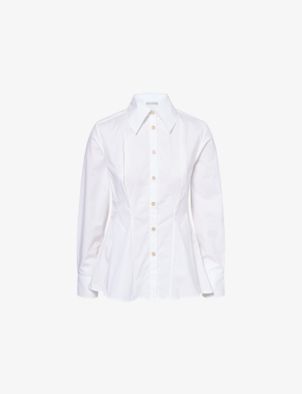 Contour Pleated Cotton-Poplin Shirt