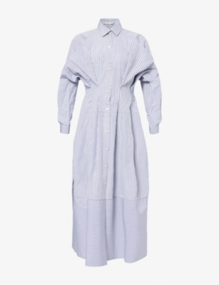 PALMER HARDING: Vessel Striped Cotton Midi Dress