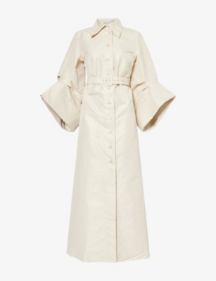 PALMER HARDING: Intention Belted Woven Midi Dress