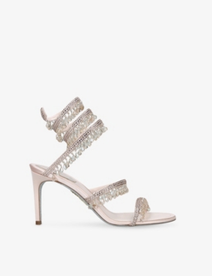 Womens Rene Caovilla Chandelier 80 Satin Heeled Sandals