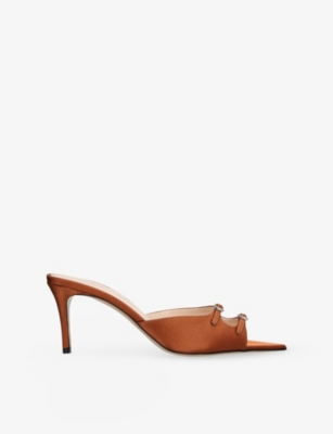 ANDREA WAZEN: Carol 75 Satin Heeled Mules
