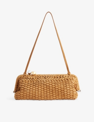 Jacquemus Womens Camel La Grande Salon Suede Clutch Bag In Red