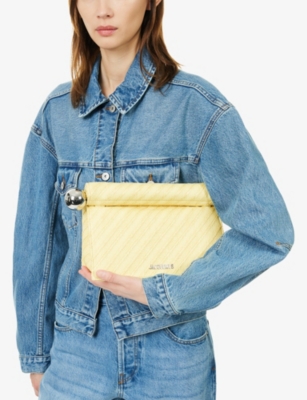 Jacquemus Womens Light Yellow La Pochette Rond Carre Leather Shoulder Bag In Yellow