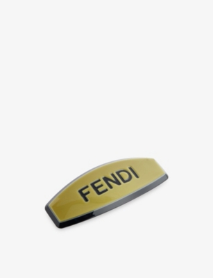 This Old Thing London Womens Gold Pre-loved Fendi Acetate Hair Clip