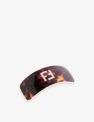 This Old Thing London Womens Brown Pre-loved Fendi Acetate Hair Clip