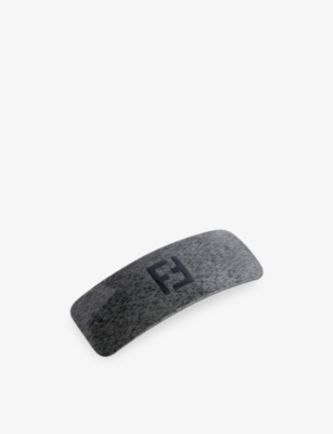 This Old Thing London Womens Grey Pre-loved Fendi Acetate Hair Clip In Gray