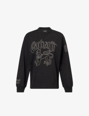 CARHARTT WIP: Stitched-Logo Long-Sleeved Cotton T-Shirt