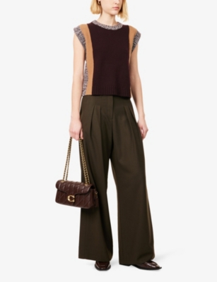 ME AND EM: Contrast-Knit Panelled Merino-Wool Vest