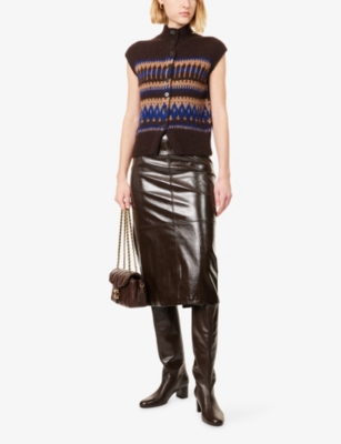 ME AND EM: Jacquard-Pattern Knitted Alpaca And Merino Wool Blend Vest