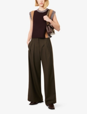 ME AND EM: Pleated Wide-Leg Woven Trousers