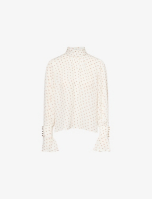 Womens Me And Em Paisley Print Silk Blouse