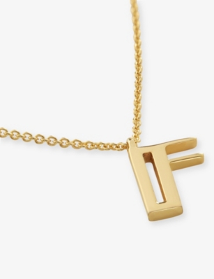 MONICA VINADER: Initial F 18ct Gold Vermeil Plated 925 Sterling Silver Necklace