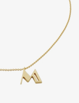 MONICA VINADER: Initial M 18ct Gold Vermeil-Plated 925 Sterling Silver Necklace