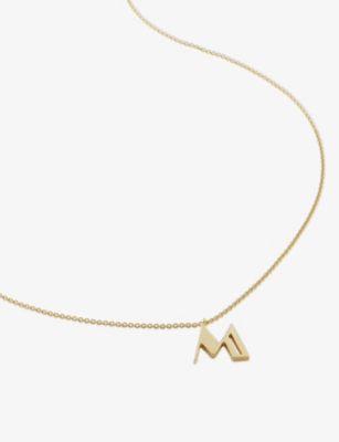 MONICA VINADER: Initial M 18ct Gold Vermeil-Plated 925 Sterling Silver Necklace