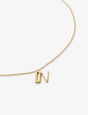 MONICA VINADER: Initial N 18ct Gold-Vermeil Plated 925 Sterling Silver Necklace