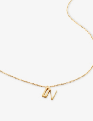 MONICA VINADER: Initial N 18ct Gold-Vermeil Plated 925 Sterling Silver Necklace