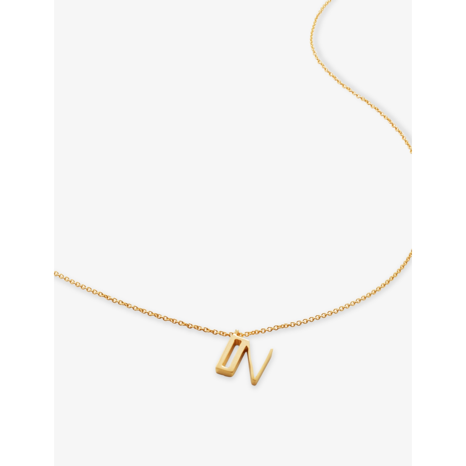 Monica Vinader Initial N 18ct Gold-Vermeil Plated 925 Sterling Silver Necklace
