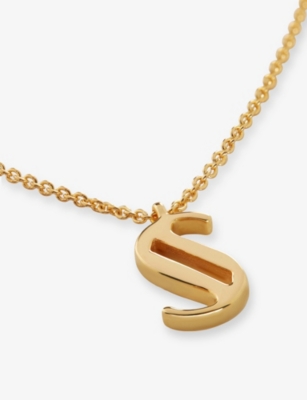 MONICA VINADER: Initial S 18ct Gold-Vermeil Plated 925 Sterling Silver Necklace