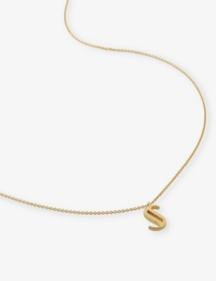 MONICA VINADER: Initial S 18ct Gold-Vermeil Plated 925 Sterling Silver Necklace