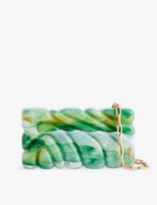 Cult Gaia Womens Sage Aura Acrylic Clutch In Green