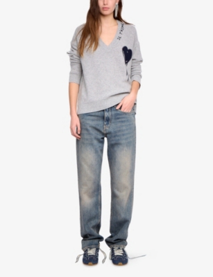 ZADIG&VOLTAIRE: Mikyz Heart-Intarsia Cashmere Jumper