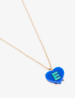 STYCH ACCESSORIES: Sweetie Heart Initial Metal and Acrylic Necklace