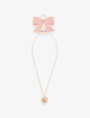 STYCH ACCESSORIES: Sweetie Heart Initial Metal and Acrylic Necklace