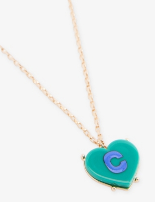 STYCH ACCESSORIES: Sweetie Heart Initial Metal and Acrylic Necklace