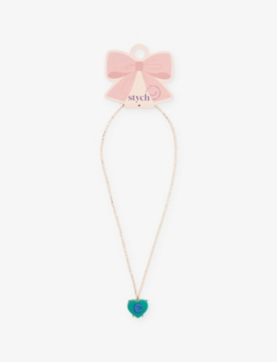 STYCH ACCESSORIES: Sweetie Heart Initial Metal and Acrylic Necklace