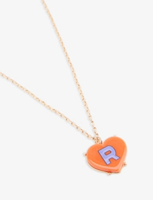 STYCH ACCESSORIES: Sweetie Heart Initial Metal and Acrylic Necklace