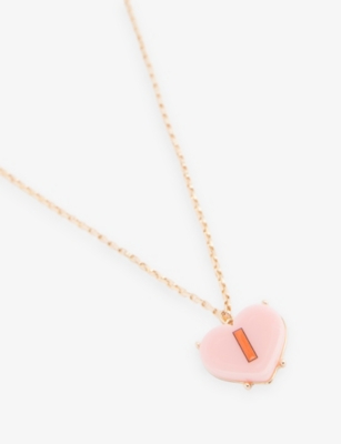 STYCH ACCESSORIES: Sweetie Heart Initial Metal and Acrylic Necklace