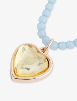 STYCH ACCESSORIES: Heart Gem Colour Favourite Metal and Acrylic Beaded Necklace