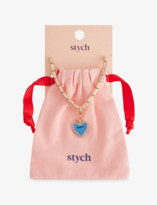 STYCH ACCESSORIES: March Birthstone And Month Zinc and Acrylic Charm Necklace