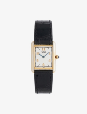 Reselfridges Watches Gold Pre-loved Cartier Must De Tank Sterling-silver Watch In Brown