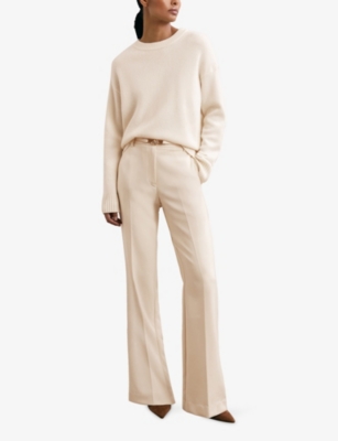 REISS: Leona Flared-Leg Woven Trousers