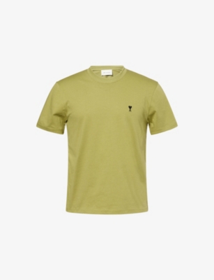 Mens Ami Paris Adc Logo-Embroidered Cotton-Jersey T-Shirt